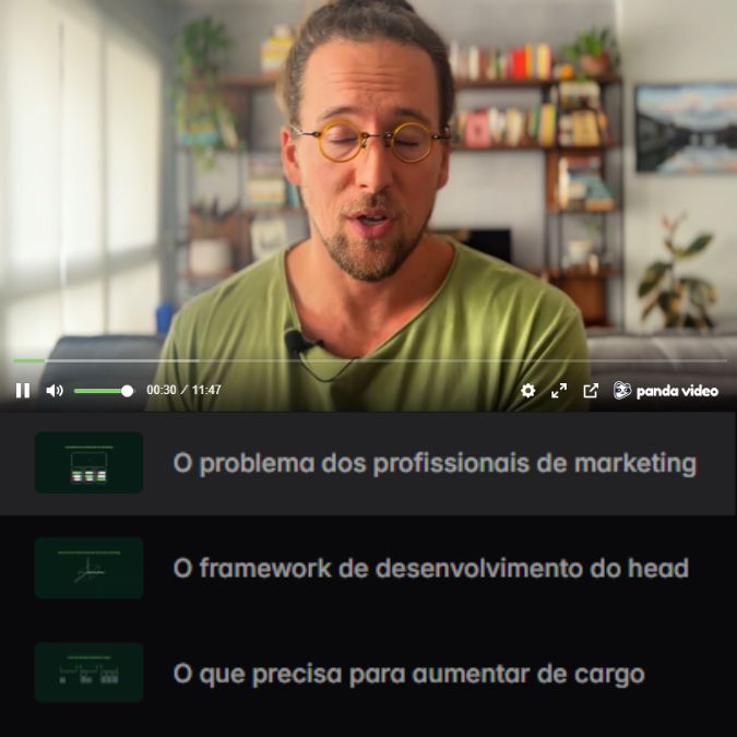 Aulas: São 11 aulas, distribuídas em 2 módulos, com a leitura completa do mercado de trabalho e do plano de desenvolvimento que vai te levar ao próximo nível